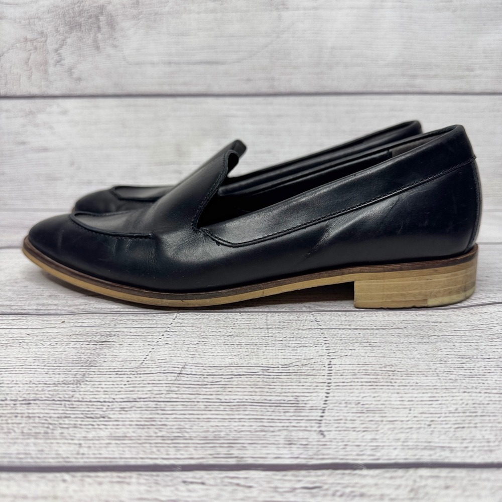 Classic Black Leather Loafers for Women